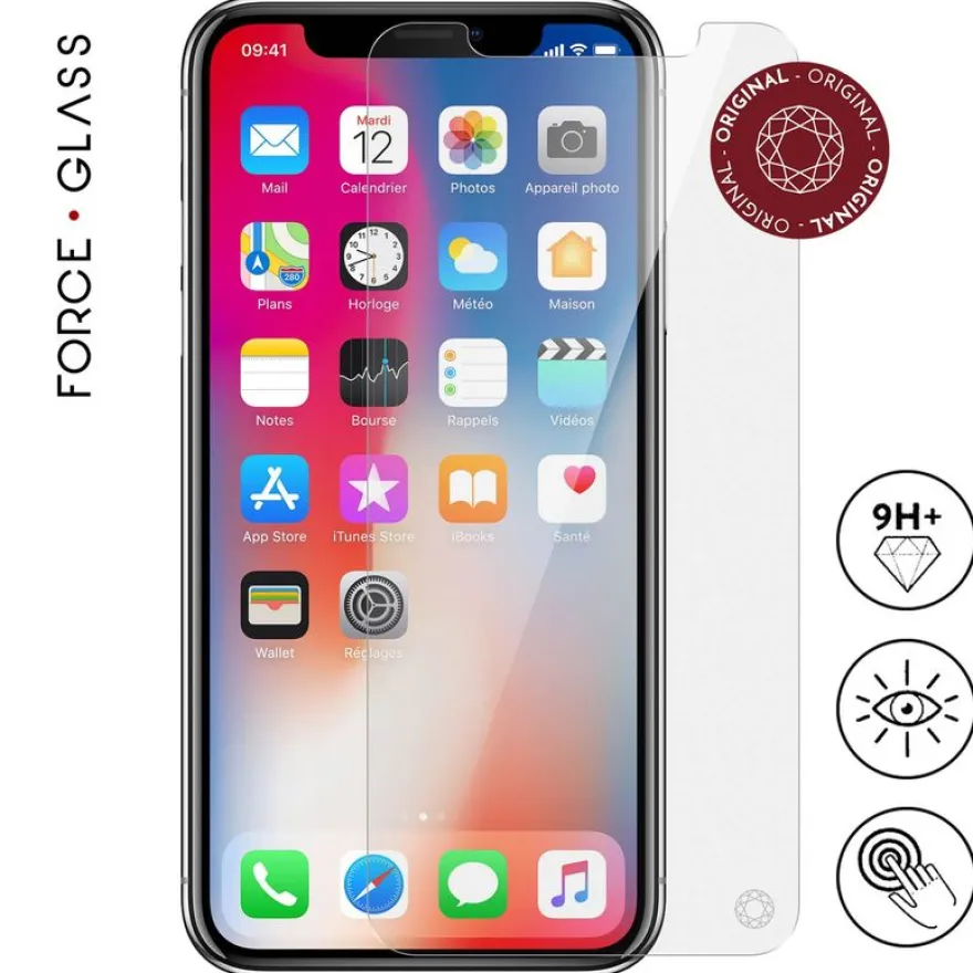 Force Glass - Protection d'écran - verre trempé pour iPhone X/XS