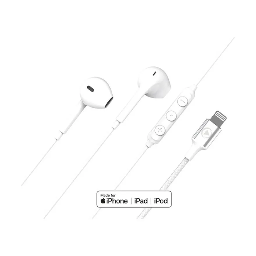 Force Play - écouteurs Intra Auriculaire - Lightning - blanc