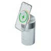 Force Play - Double chargeur sans fil (15W + 5W) Compatible MagSafe + Enceinte Bluetooth Silver