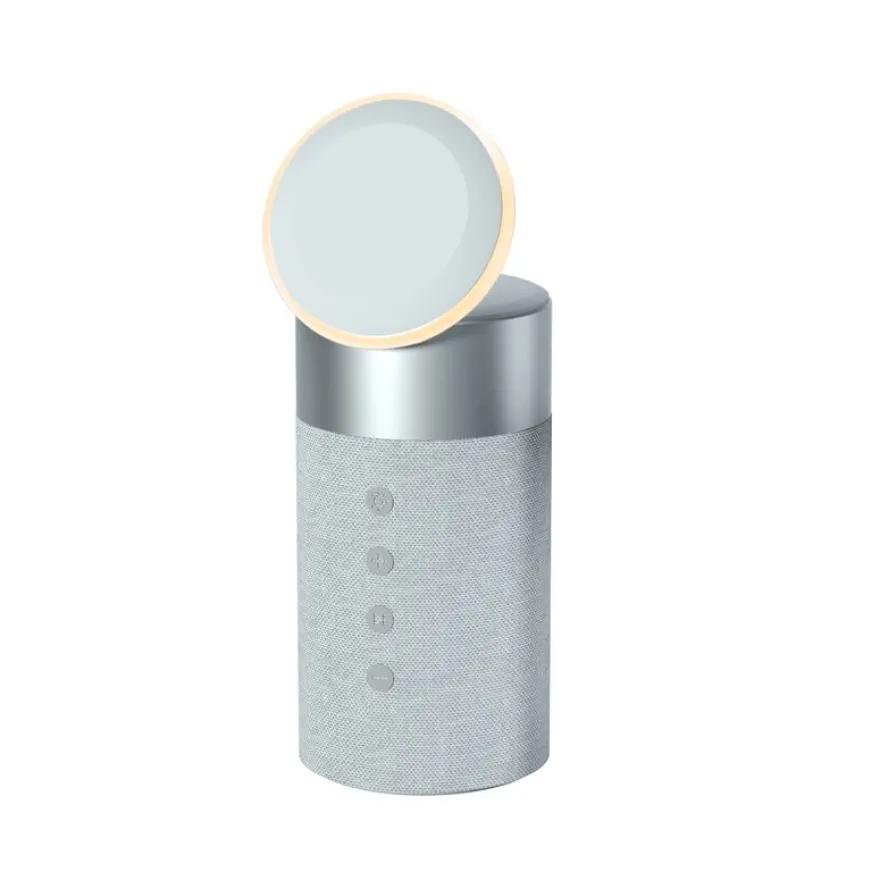 Force Play - Double chargeur sans fil (15W + 5W) Compatible MagSafe + Enceinte Bluetooth Silver