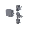 Force Power - Adaptateur secteur - technologie GaN - 65 Watt - PD - 3 connecteurs de sortie (USB, 2 x USB-C) - gris