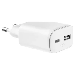 Force Power - Adaptateur secteur - GaN, garantie à vie - 45 Watt - PD (24 pin USB-C, USB) - blanc