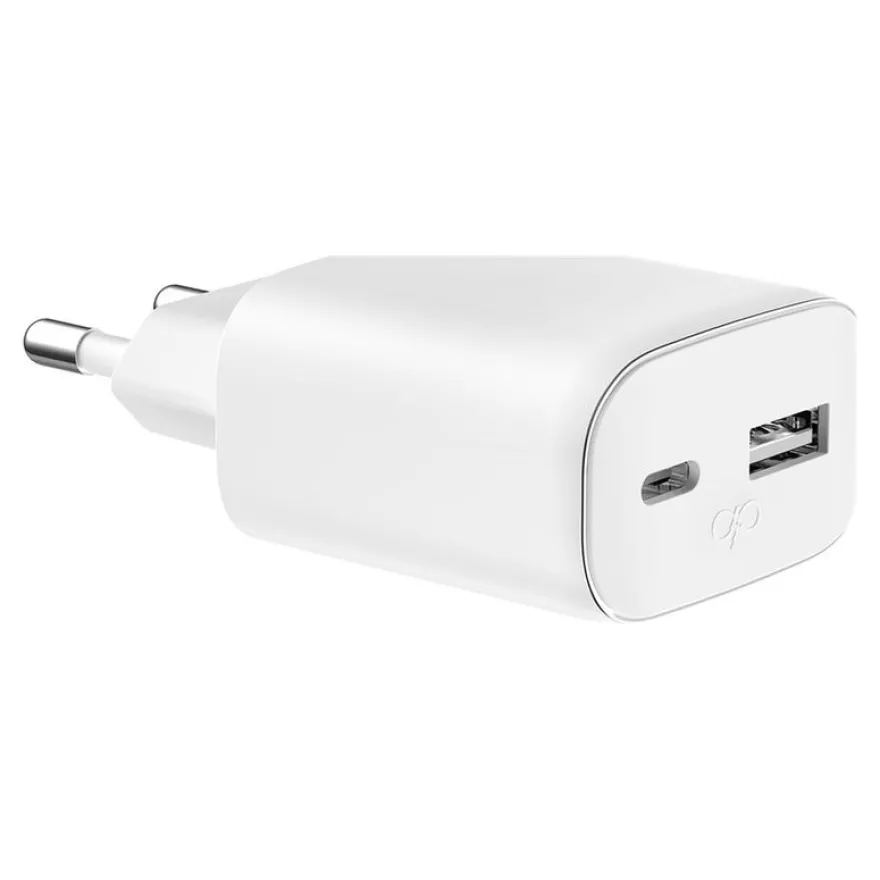 Force Power - Adaptateur secteur - GaN, garantie à vie - 45 Watt - PD (24 pin USB-C, USB) - blanc