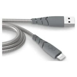 Force Power - Câble Ultra-renforcé - USB-A - Lightning - 1.2 m - 2.4A - Gris - Garanti à vie