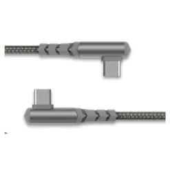 Force Power - Câble USB - 24 pin USB-C (M) incliné pour 24 pin USB-C (M) incliné - 3 A - 2 m - ultra renforcé, USB Power Delivery (60W) - gris