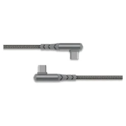Force Power - Câble USB - 24 pin USB-C (M) incliné pour 24 pin USB-C (M) incliné - 3 A - 2 m - ultra renforcé, USB Power Delivery (60W) - gris
