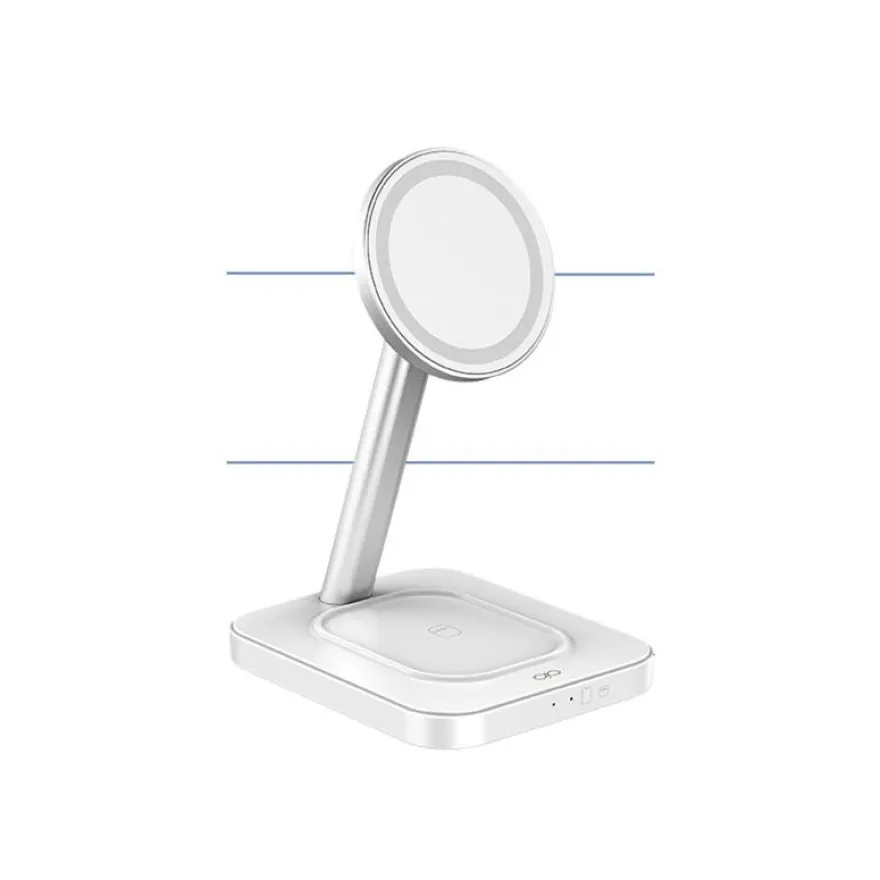 Force Power - Chargeur induction + adaptateur secteur - 15 Watt (USB) - blanc