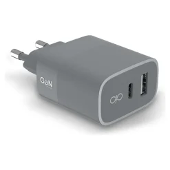 Force Power - Double Chargeur secteur pour smartphone - 45W (30+12W) - Power Delivery - GaN - Gris - Garanti à vie
