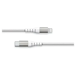 Force Power Lite - Câble renforcé - USB-C - Lightning - 1.2 m - 3A - Blanc - Garanti à vie