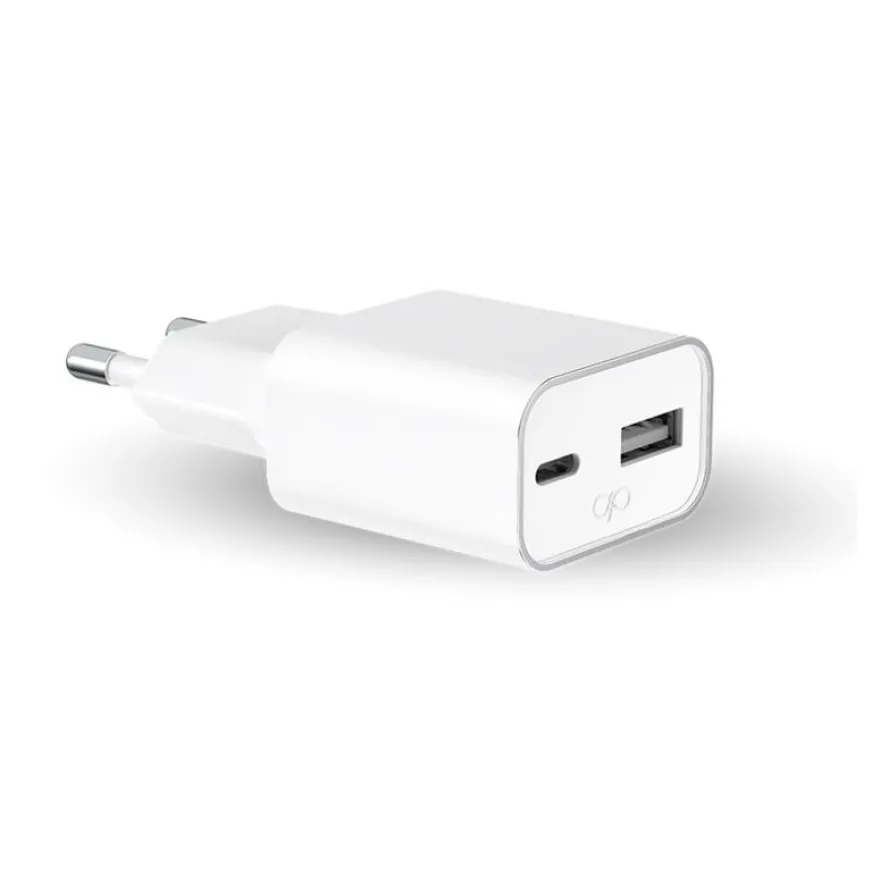 Force Power Lite - Adaptateur secteur - GaN - 30 Wh - PD - 2 connecteurs de sortie (USB, 24 pin USB-C) - blanc