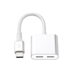 Force Power Lite - Casque/adaptateur de charge USB-C vers USB-C - 24 pin USB-C mâle pour 24 pin USB-C femelle - blanc