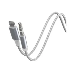 Force Power Lite - Câble audio - Lightning mâle pour mini-phone stereo 3.5 mm mâle - 1.2 m - blanc - câble renforcé