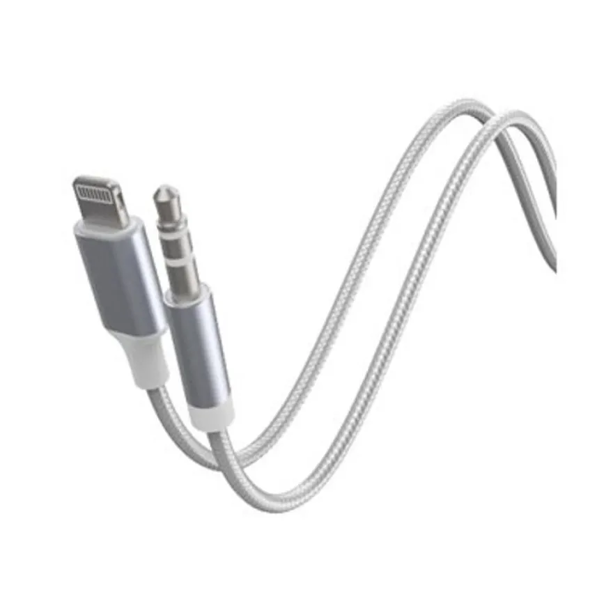 Force Power Lite - Câble audio - Lightning mâle pour mini-phone stereo 3.5 mm mâle - 1.2 m - blanc - câble renforcé