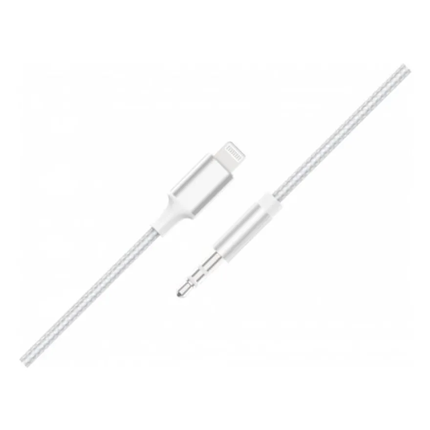 Force Power Lite - Câble audio - Lightning mâle pour mini-phone stereo 3.5 mm mâle - 1.2 m - blanc - câble renforcé
