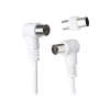 Force Power Lite - Câble d'antenne - IEC connector (9.52mm) mâle incliné pour IEC connector (9.52mm) femelle incliné - 2 m - blanc