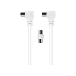 Force Power Lite - Câble d'antenne - IEC connector (9.52mm) mâle incliné pour IEC connector (9.52mm) femelle incliné - 2 m - blanc