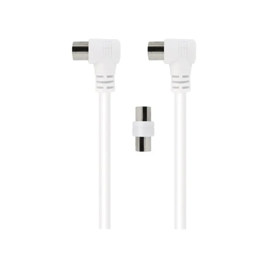 Force Power Lite - Câble d'antenne - IEC connector (9.52mm) mâle incliné pour IEC connector (9.52mm) femelle incliné - 2 m - blanc