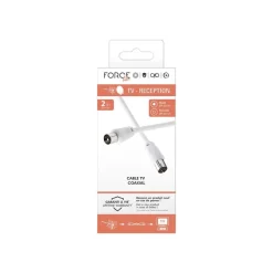 Force Power Lite - Câble d'antenne - IEC connector (9.52mm) mâle pour IEC connector (9.52mm) femelle - 2 m - blanc