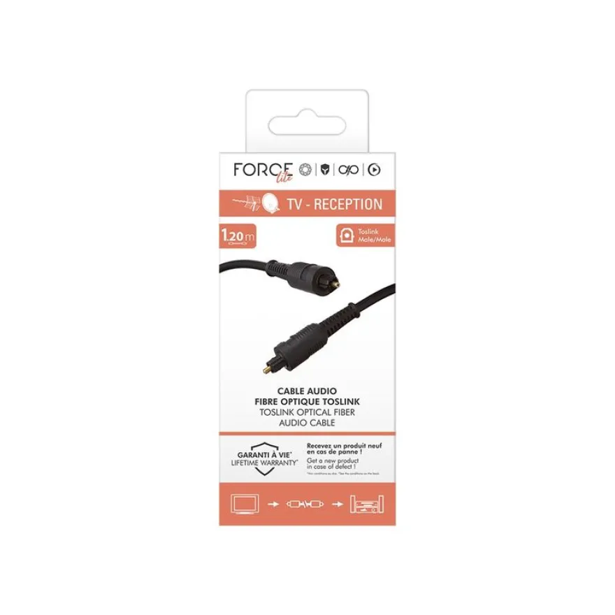 Force Power Lite - Câble fibre optique - audi Toslink - 1.2 m - fibre optique - noir