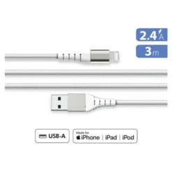 Force Power Lite - Câble USB (M) pour Lightning - 3 m - blanc