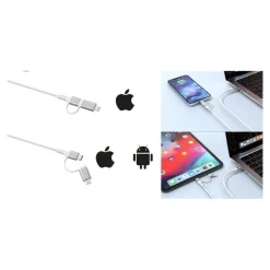 Force Power Lite - Câble USB - 24 pin USB-C (M) pour Lightning, 24 pin USB-C (M) - 3 A - 1.2 m - Prise en charge de Power Delivery, câble renforcé, solide - blanc
