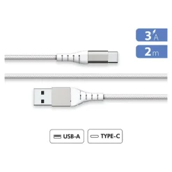 Force Power Lite - Câble USB (M) pour USB-C (M) - 2 m - blanc