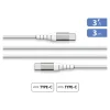 Force Power Lite - Câble USB-C (M) pour USB-C (M) - 3 m - blanc