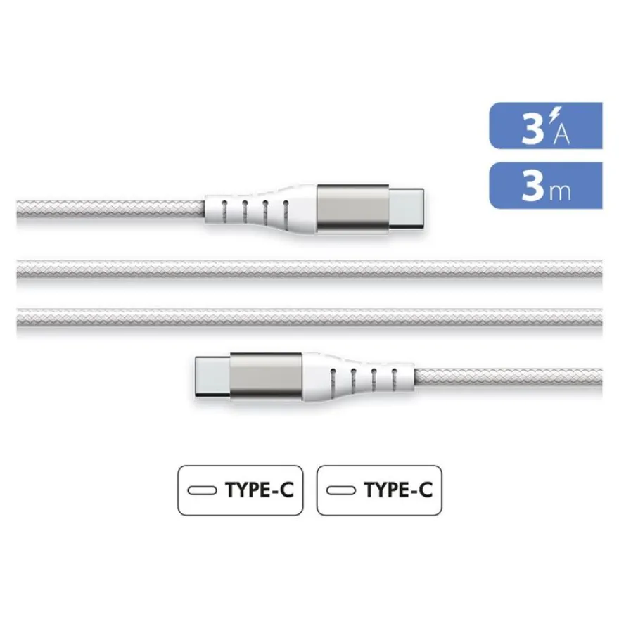 Force Power Lite - Câble USB-C (M) pour USB-C (M) - 3 m - blanc
