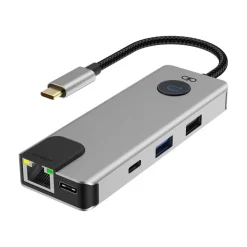 Force Power Lite - Station d'accueil - HUB 7 en 1 - USB-C - HDMI - gris