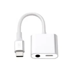 Force Power Lite - USB-C vers jack de casque / adaptateur de charge - 24 pin USB-C mâle pour 24 pin USB-C, jack mini femelle - blanc