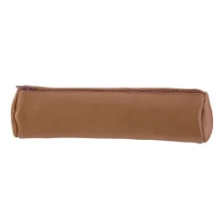 Fourre-tout rond oxford cuir caramel marron- Hamelin
