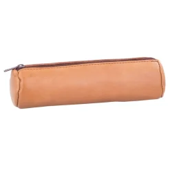 Fourre-tout rond oxford cuir naturel beige- Hamelin