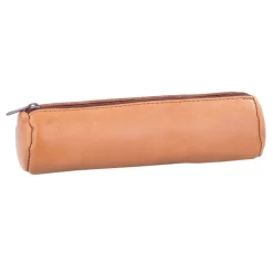 Fourre-tout rond oxford cuir naturel beige- Hamelin