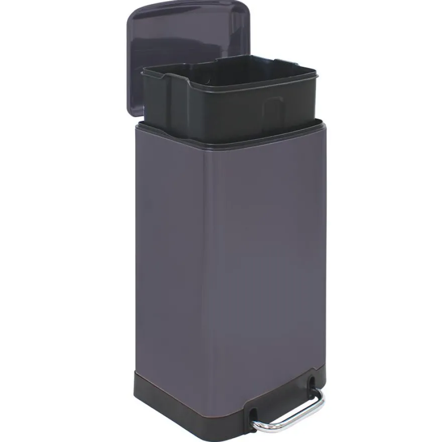 Frandis - Poubelle Urban - rectangulaire - 30L - gris