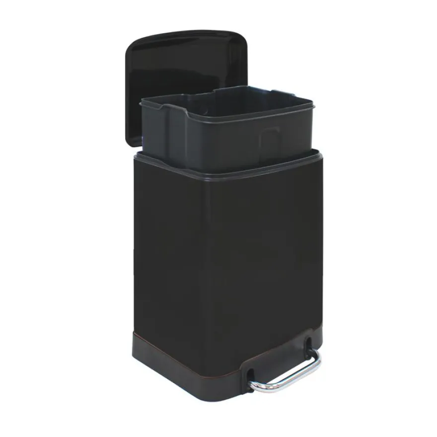 Frandis - Poubelle Urban - carrée - 20L - noir