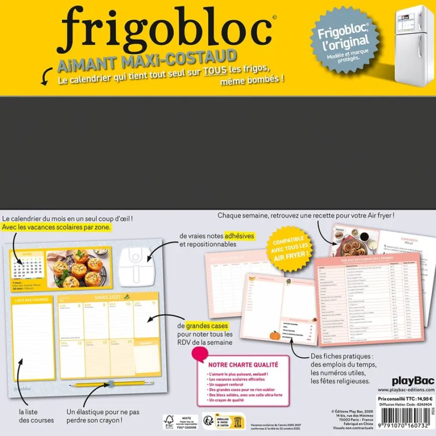 Frigobloc Hebdomadaire Air Fryer - Calendrier / sem