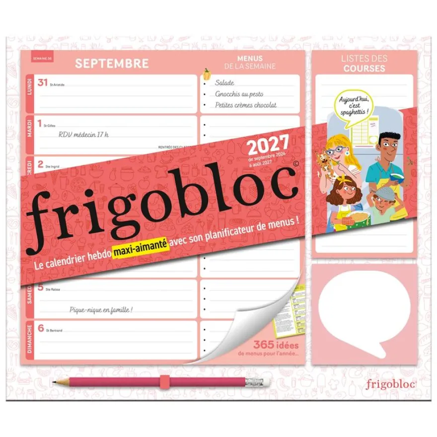 Frigobloc Hebdomadaire Planificateur de menus - Calendrier / sem
