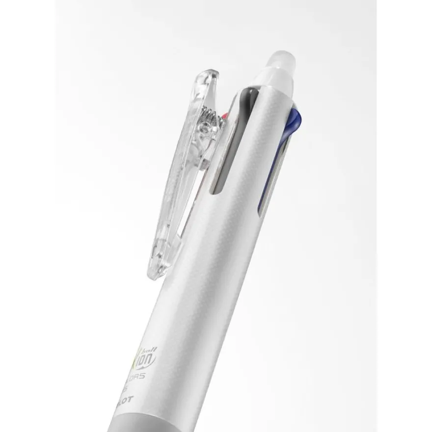 Frixion Ball 4 Couleurs - Roller encre gel effaçable - corps blanc - pointe fine