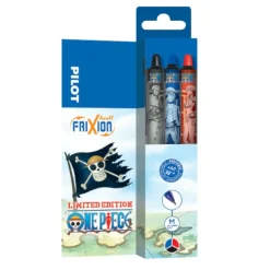 Frixion Ball Plus ONE PIECE - Roller encre gel - pointe moyenne - noir bleu rouge - Begreen