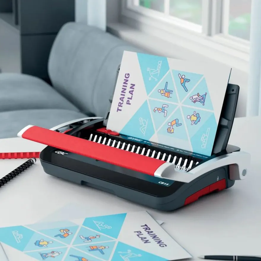 GBC CombBind CB15 - machine à relier / relieuse perforeuse manuelle - perfore 15 feuilles - relie 165f