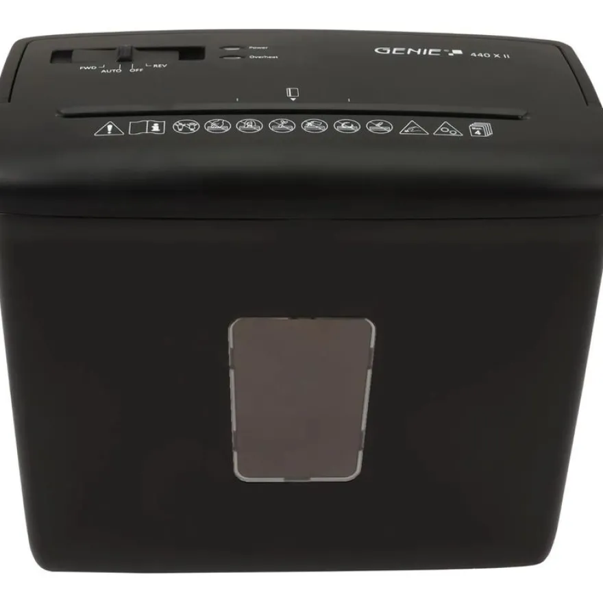 Genie 440X II - destructeur de documents coupe croisée - 4 feuilles - Corbeille 9 litres -
