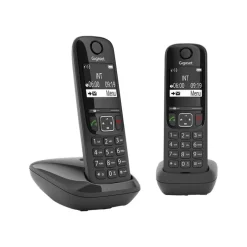 Gigaset AS690 Duo - téléphone sans fil + combiné supplémentaire - noir