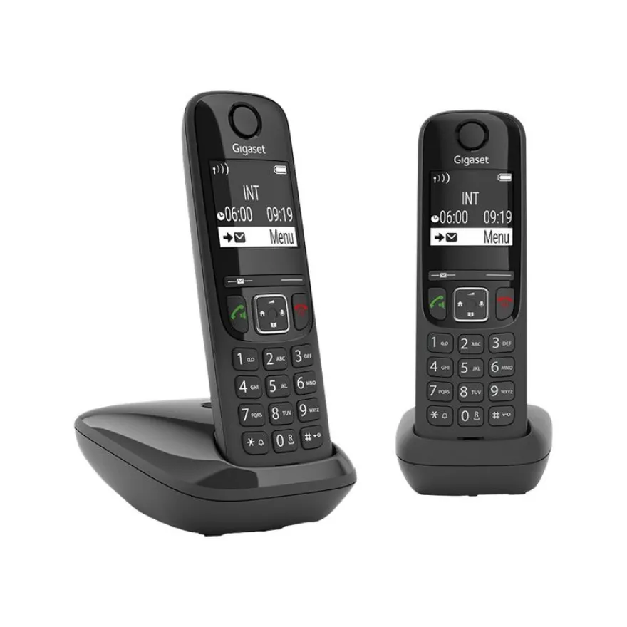 Gigaset AS690 Duo - téléphone sans fil + combiné supplémentaire - noir