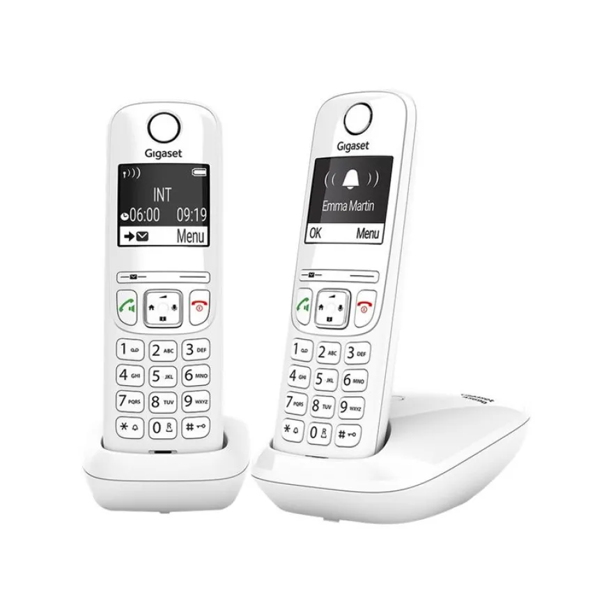 Gigaset AS690 Duo - téléphone sans fil + combiné supplémentaire - blanc