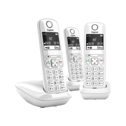 Gigaset AS690 Trio - téléphone sans fil + 2 combinés supplémentaires - blanc