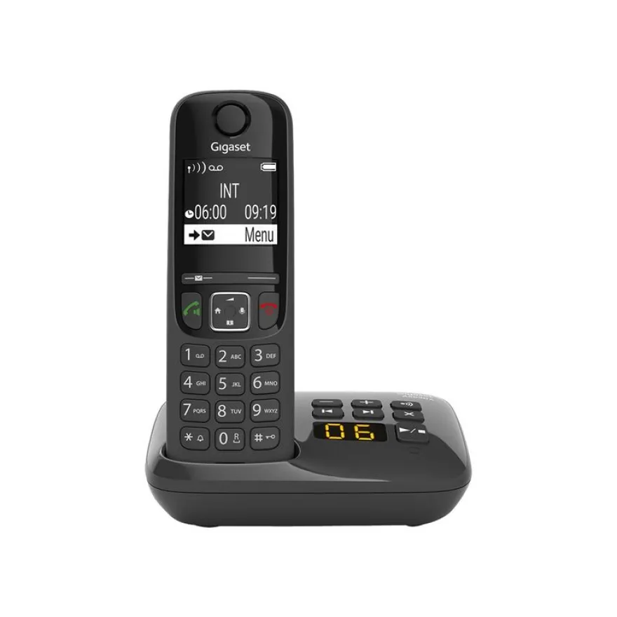 Gigaset AS690A Duo - téléphone sans fil + combiné supplémentaire - avec répondeur - noir