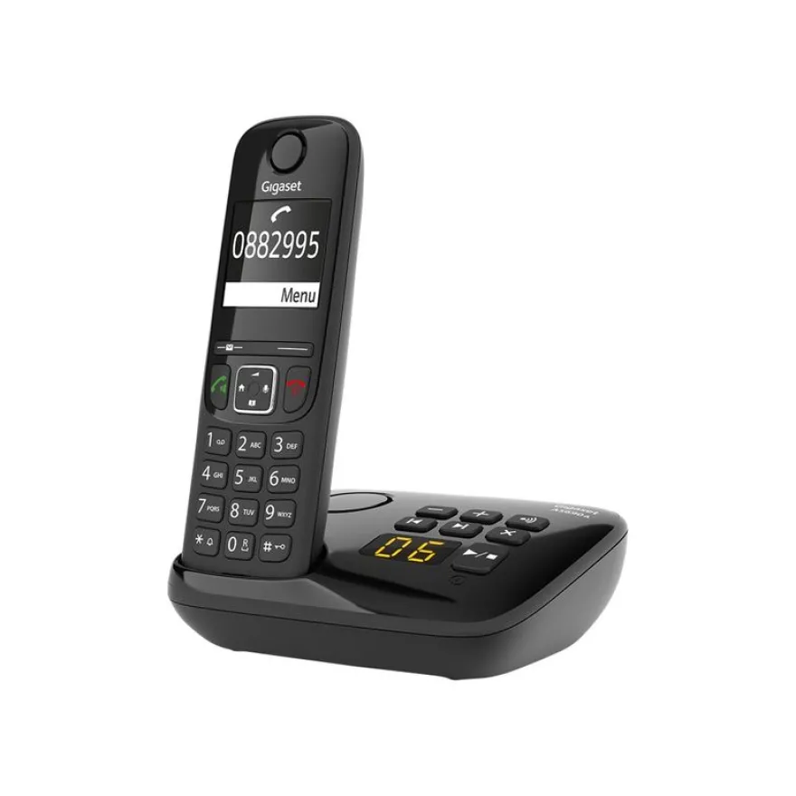 Gigaset AS690A Duo - téléphone sans fil + combiné supplémentaire - avec répondeur - noir