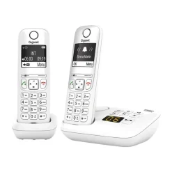 Gigaset AS690A Duo - téléphone sans fil + combiné supplémentaire - avec répondeur - blanc