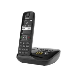 Gigaset AS690A Four - téléphone sans fil + 3 combinés supplémentaires - avec répondeur - noir