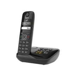 Gigaset AS690A Four - téléphone sans fil + 3 combinés supplémentaires - avec répondeur - noir
